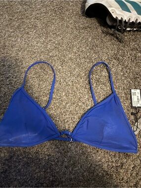 Garage Blue Triangle Bikini Top - Electric Blue